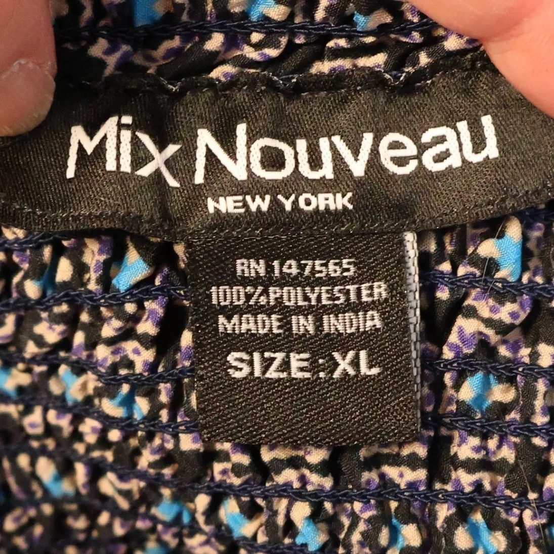 Tiered Maxi Peasant Skirt Boho Prairie Cottage Smocked Waist Geometric Size XL - Image 5