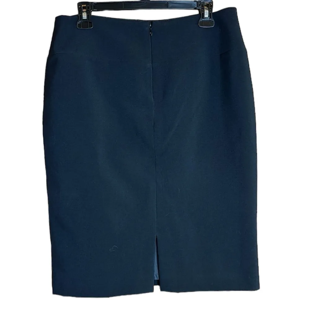 Alfani Classic Black Lined Pencil Skirt with Zippered Waist and Slit at Back - Image 2