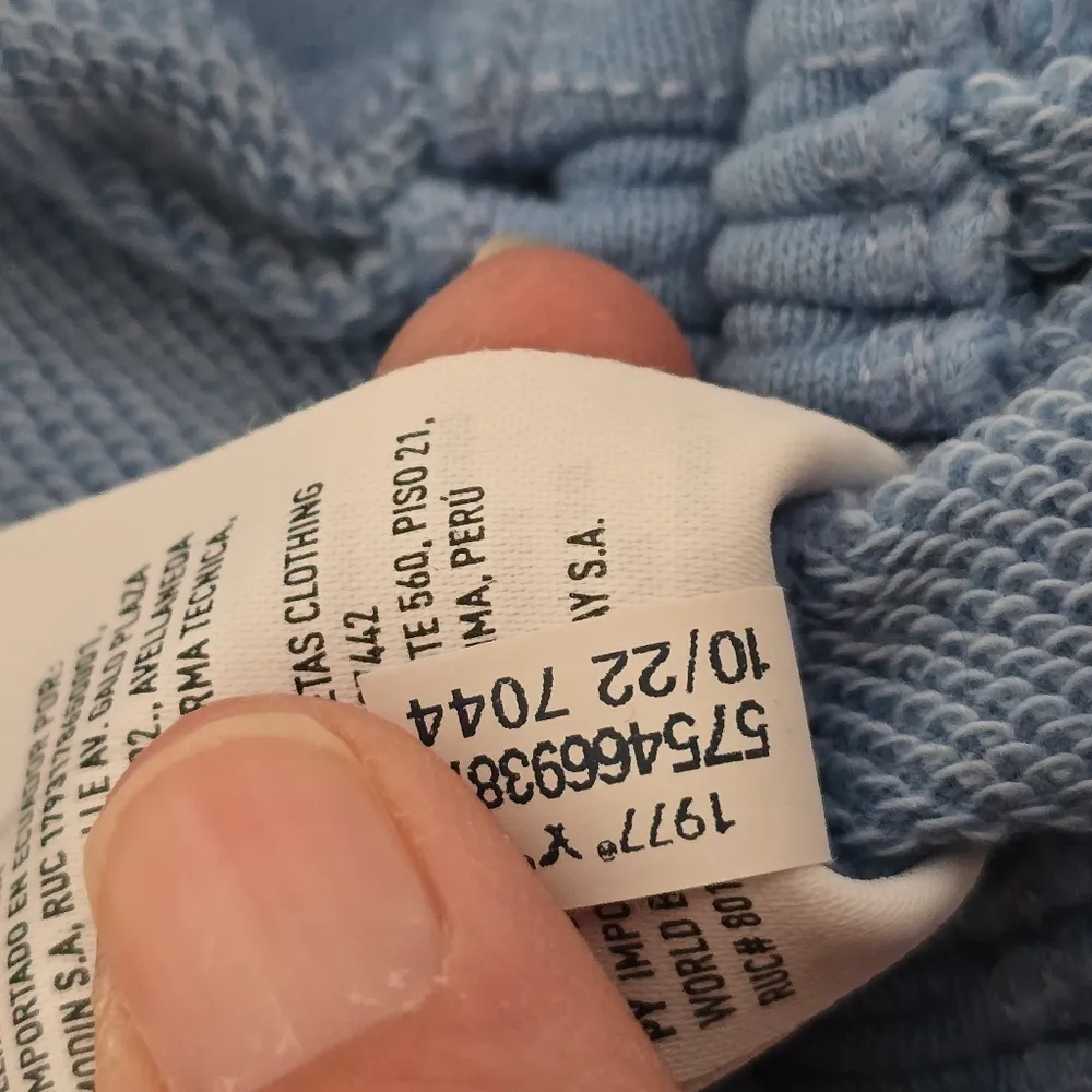 American Eagle Light Blue Cinch Waist Sweatshirt Size Medium - Image 10