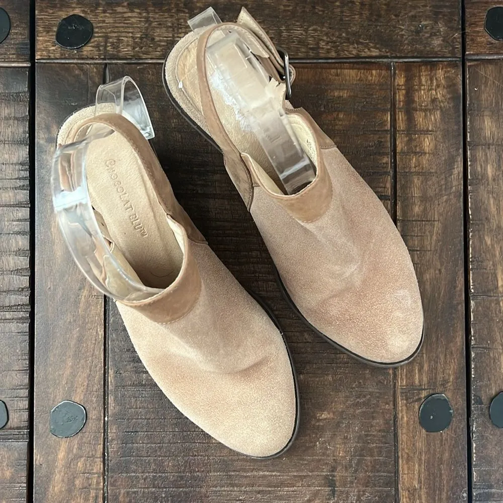 Chocolate Blu Abis Leather Cut Out Boot Slingback Size 8 - Image 5