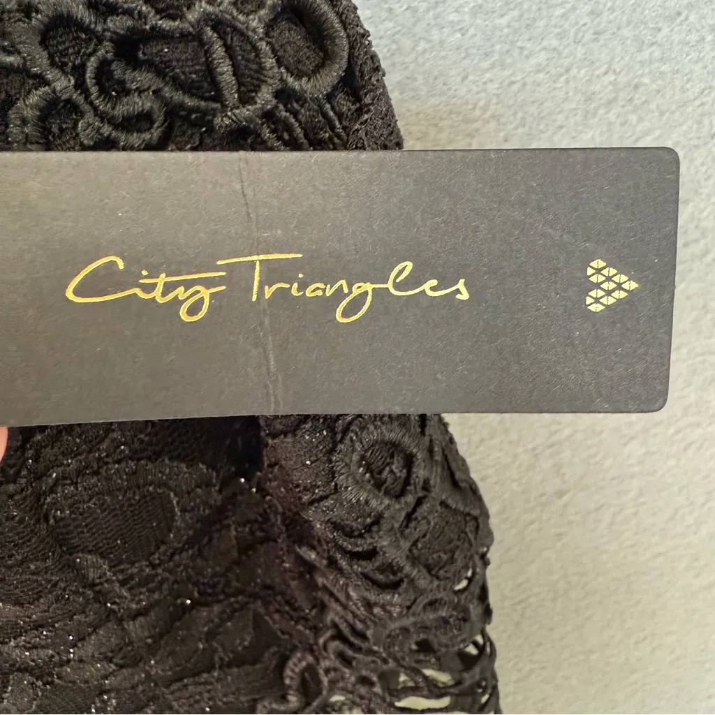 City Triangles Juniors Black White Glitter Lace Mini Dress size‎ 7 NWT Fairycore - Image 4