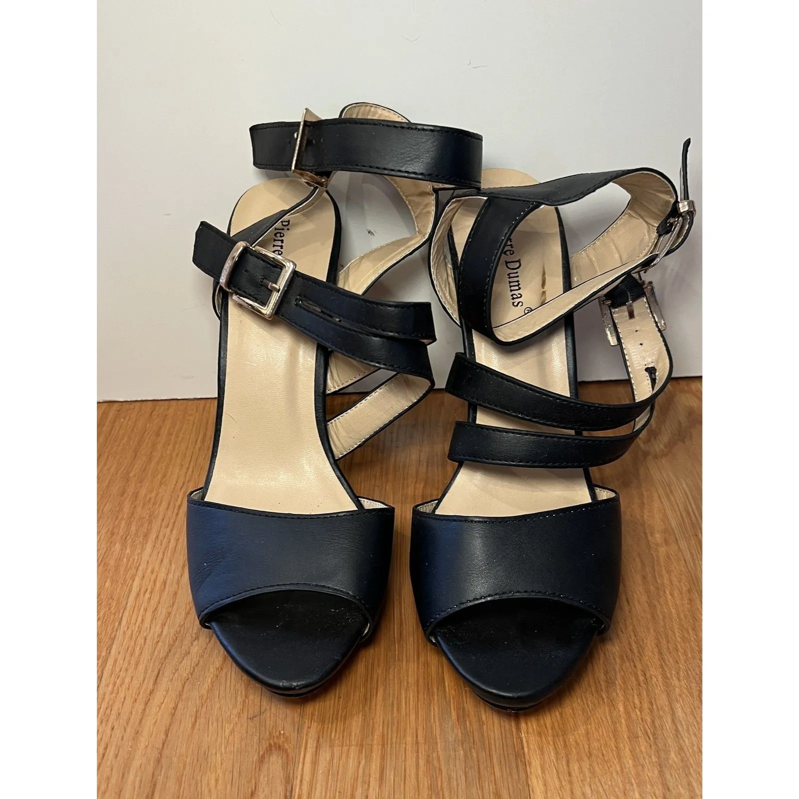 Pierre Dumas Shoes Womens Size 8 Black Strappy High Heel Sandals Sexy Dressy - Image 2