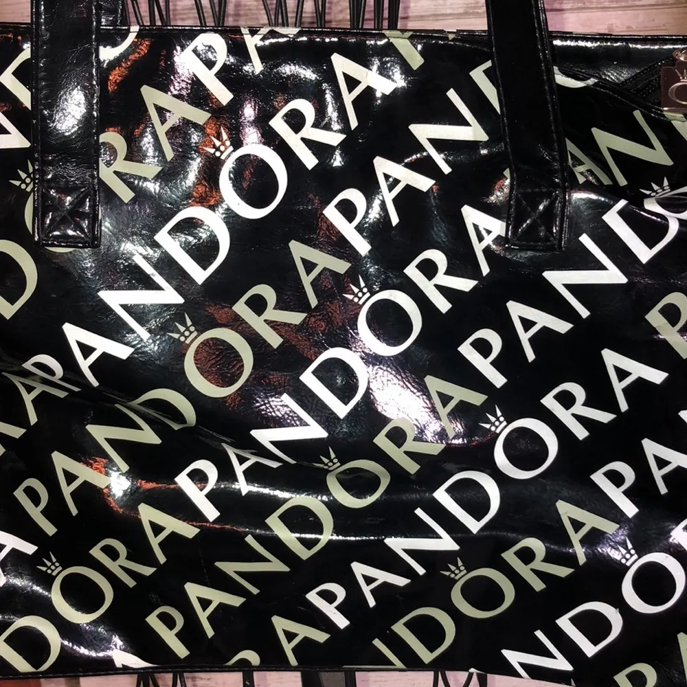 Pandora tote bag black white and gray travel bag purse grocery carrier clothing‌ - Image 2