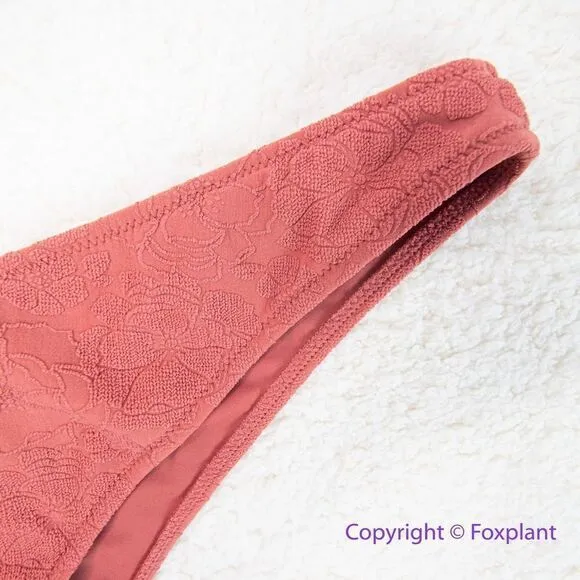 NEW Tori‎ Praver Dusty Rose Spencer Bikini bottom embroider detail, size L - Image 6