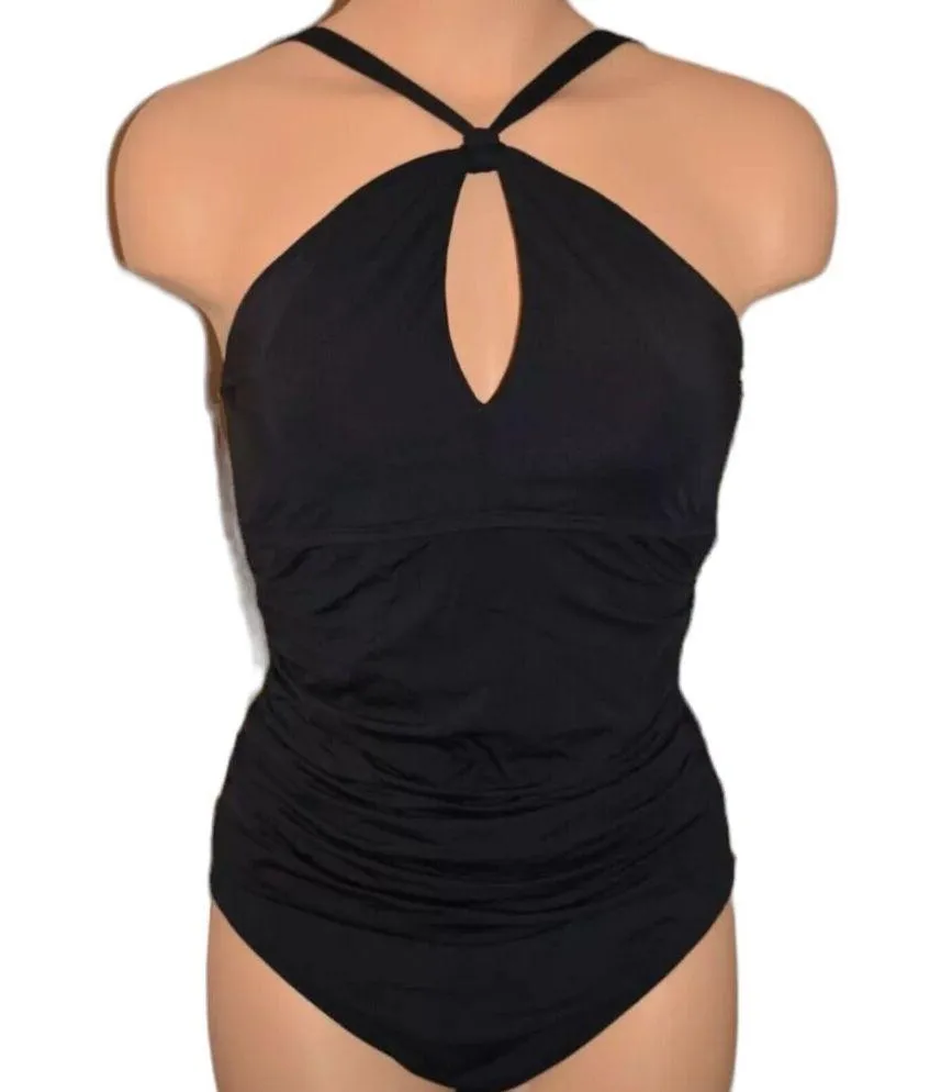 NWT Bleu Rod Beattie Back High Neck Ruched One Piece Swimsuit Women’s Size 6 - Image 2