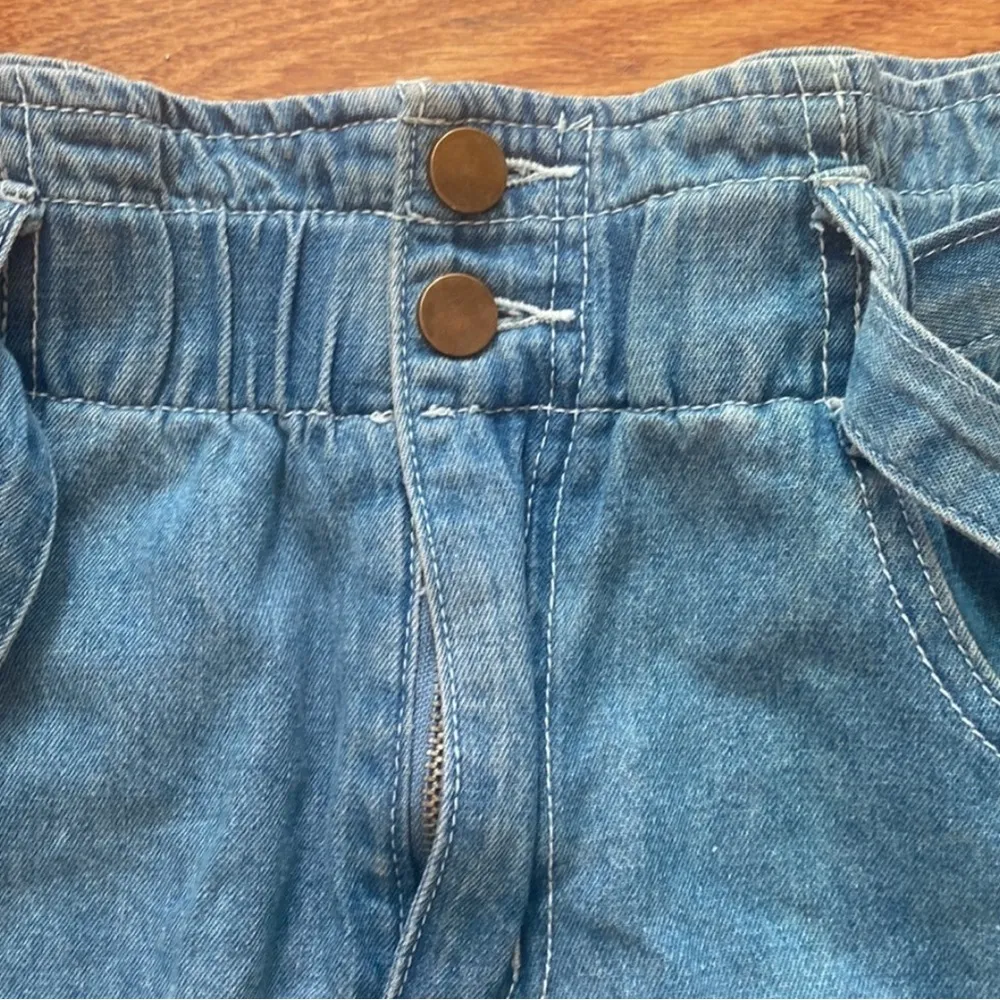 Showpo. Denim Skirt with Bow Size US 2 Blue - Image 4