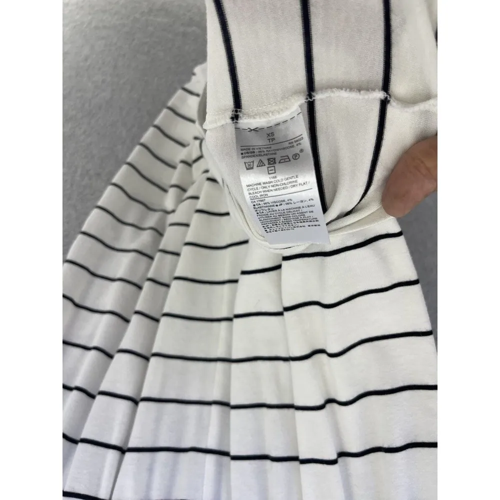 Banana Republic Women's Dress Dropped Waist Striped White Size XS Sleeveless - Image 4
