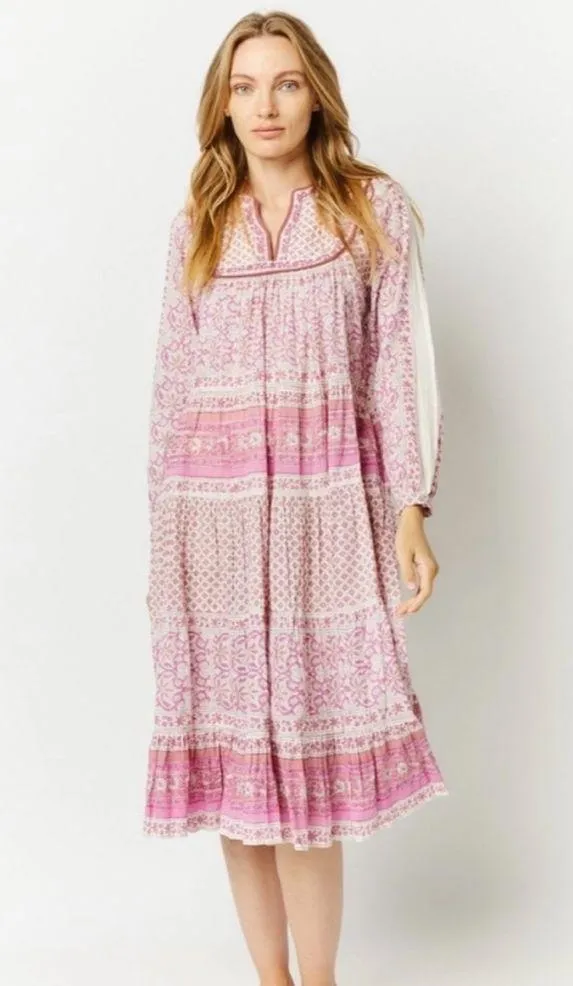 Matta NY Nikita midi dress in pink coral NWT Orange Size XS - Image 4