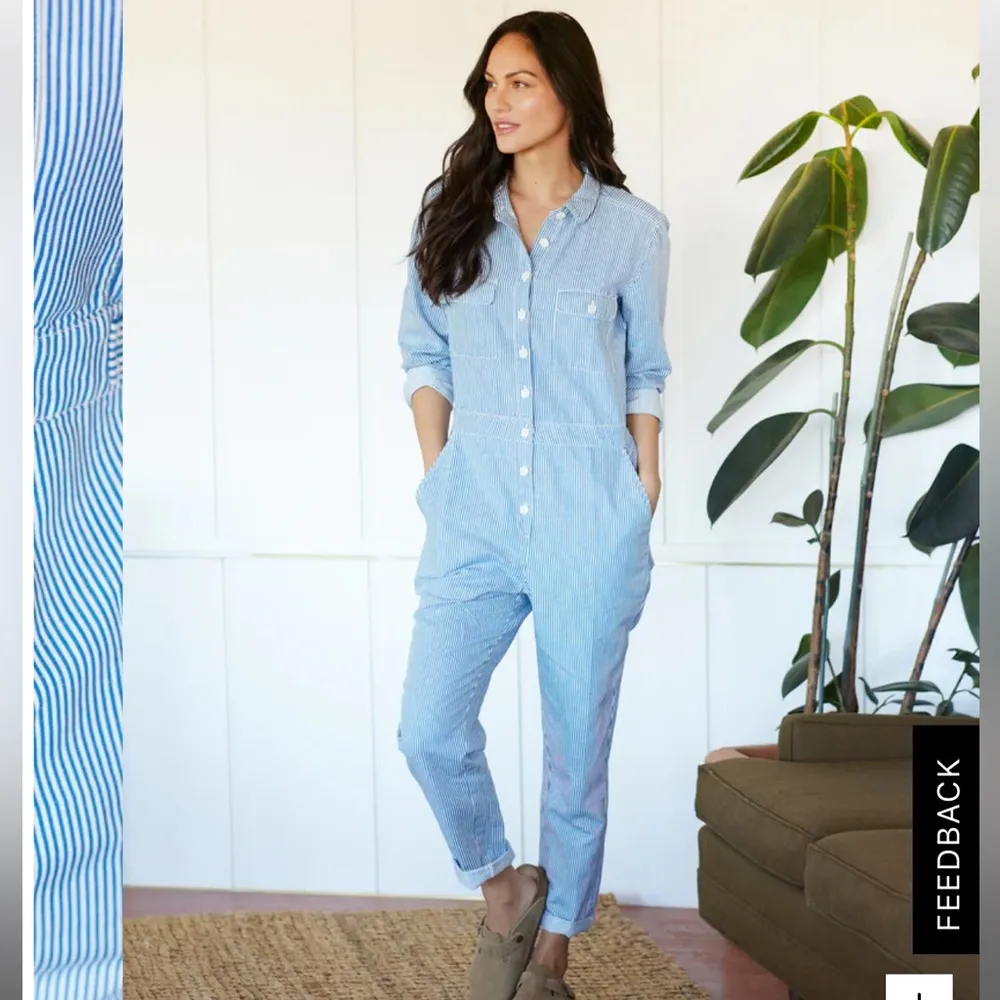 Women's S.E.A. Suit L/S Salt True Blue Stripe Cotton Linen Size S NWT - Image 5