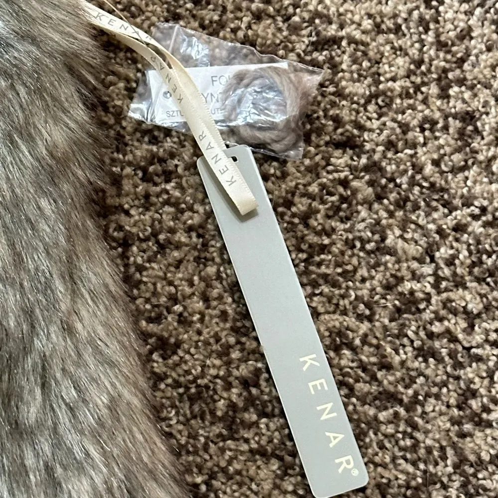 Kenar Faux Fur Vest XL Wool/Alpaca Blend Cable knit Sweater Zippered NWT Brown - Image 3