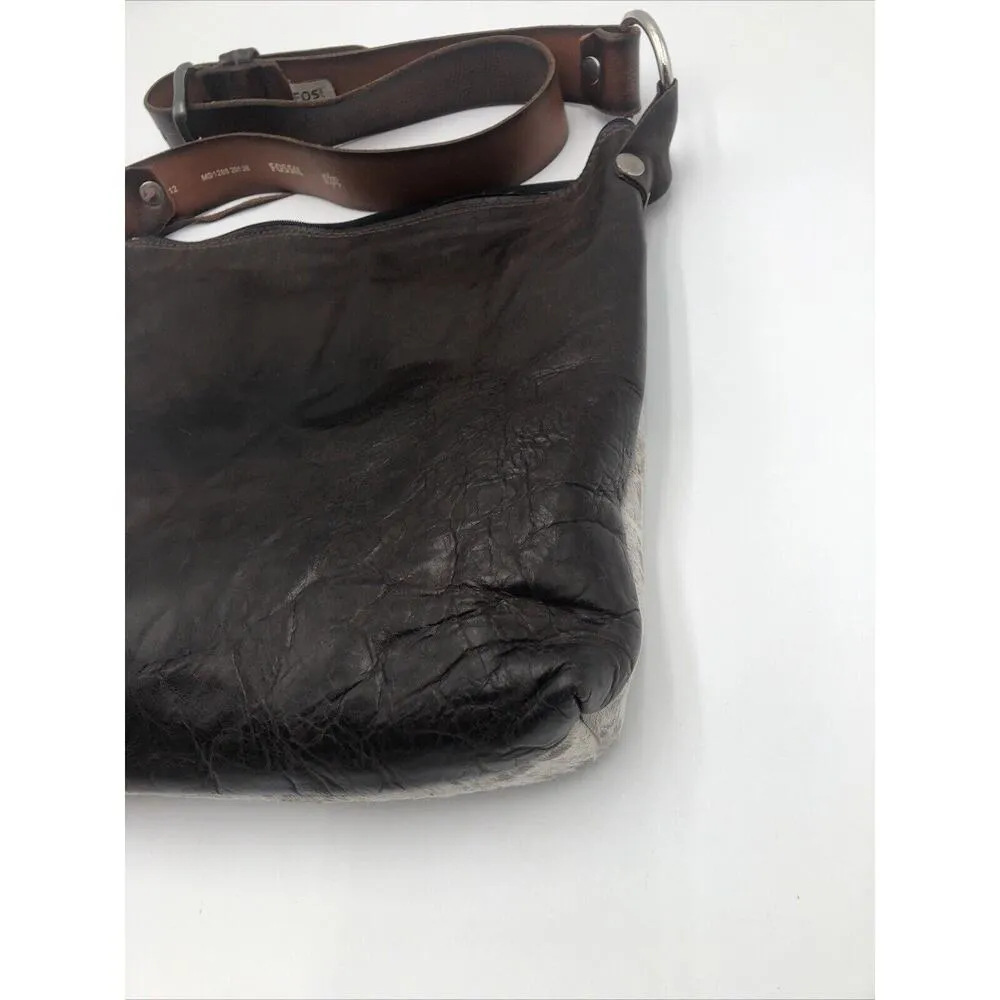 Vintage Fossil Calf Leather Shoulder Bucket Handbag Purse READ - Image 14