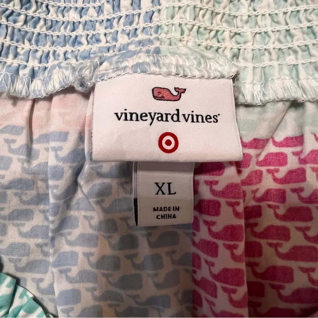 Vineyard Vines Multicolor Patchwork Whale Print Dress Size XL - Image 2
