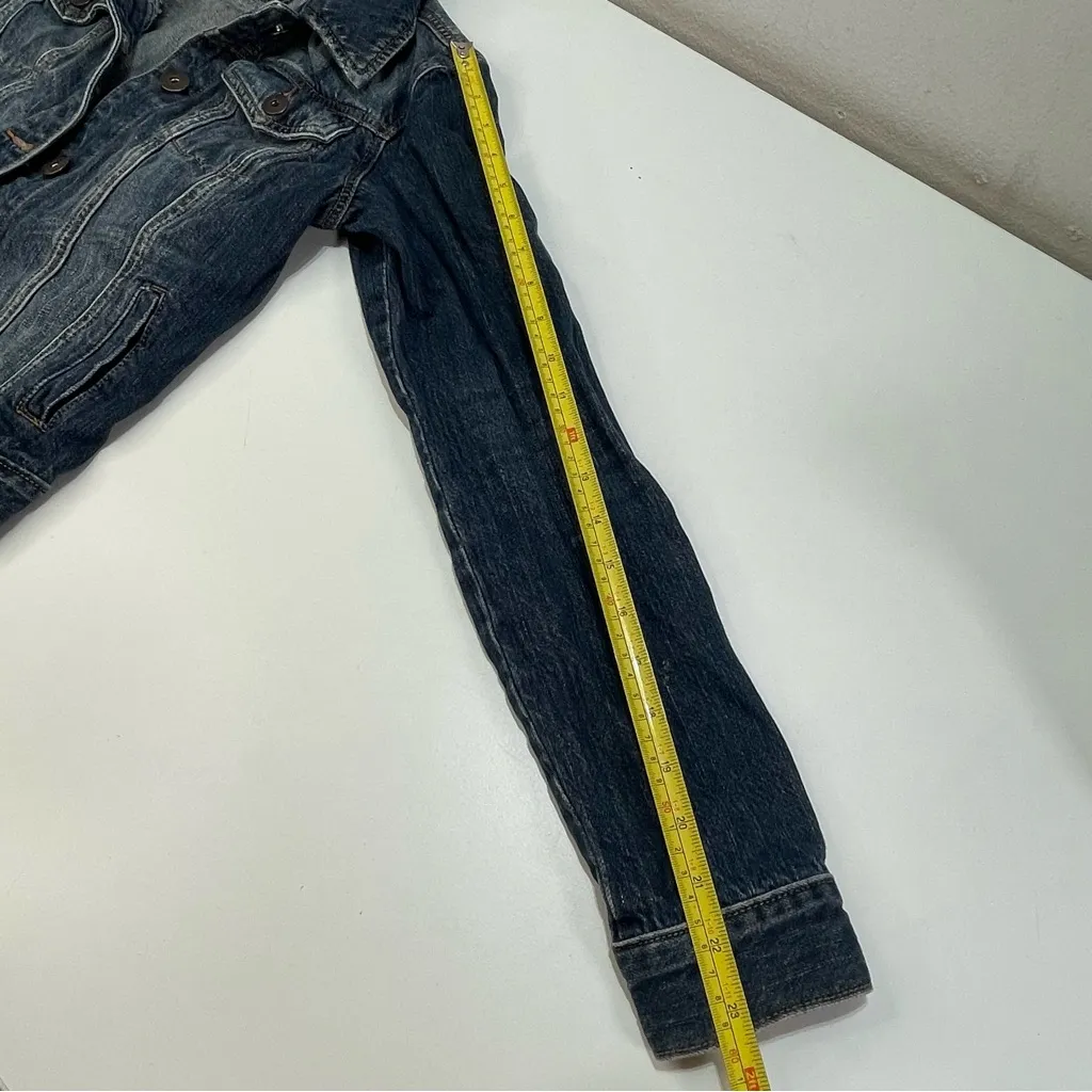 Mudd  Women Denim  Jean Jacket Jrs Med. Long Sleeve Button Front Pockets Fall - Image 4