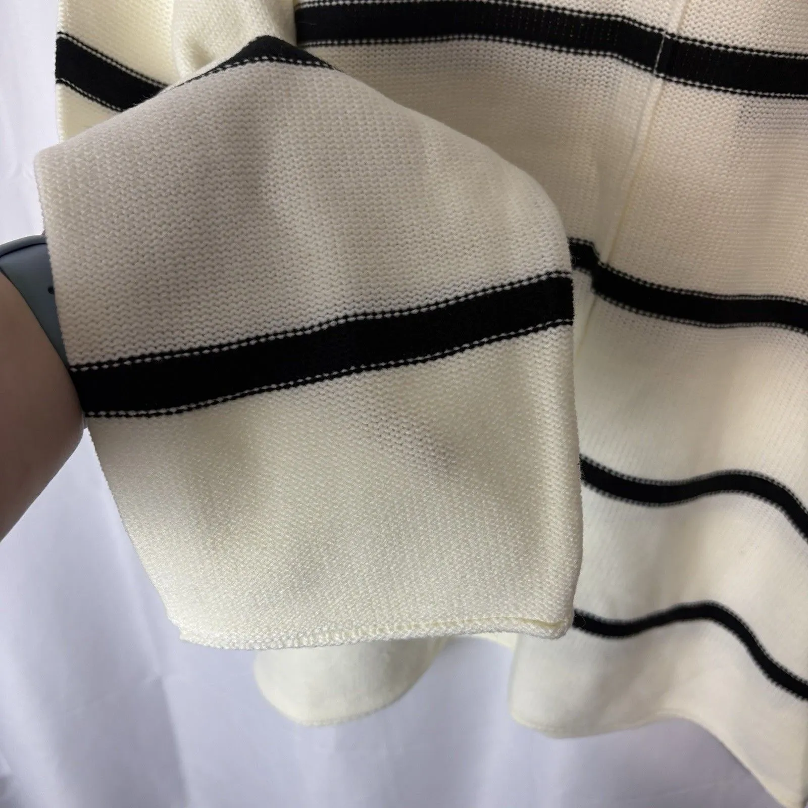 NWT Andree By Unit Oversized Sweater Womens Black White Stiped LS Pullover Sz 2X - Image 5