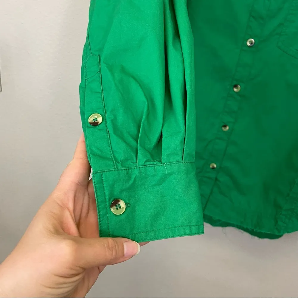 FANTASTIC FAWN Kelly Green Oversized Raw‎ Shirt Size S - Image 4