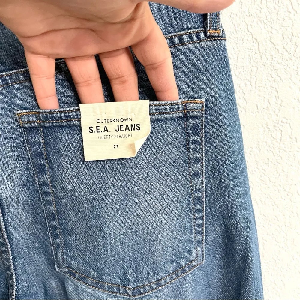NWOT Outerknown Womens Jeans Denim Blue S.E.A. Liberty Straight Size 27 - Image 7