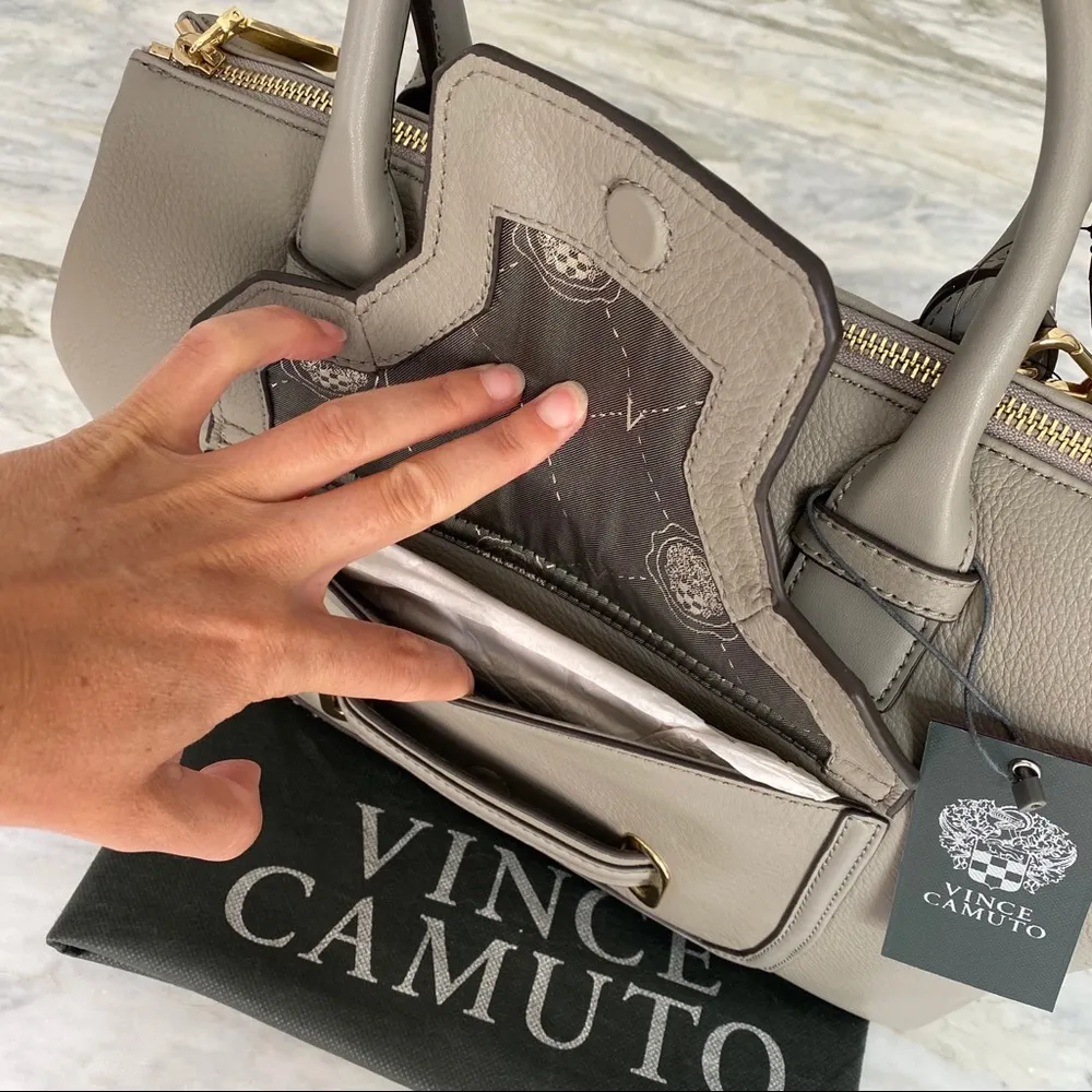 Vince Camuto Jess Satchel in Grey Leather - Image 5