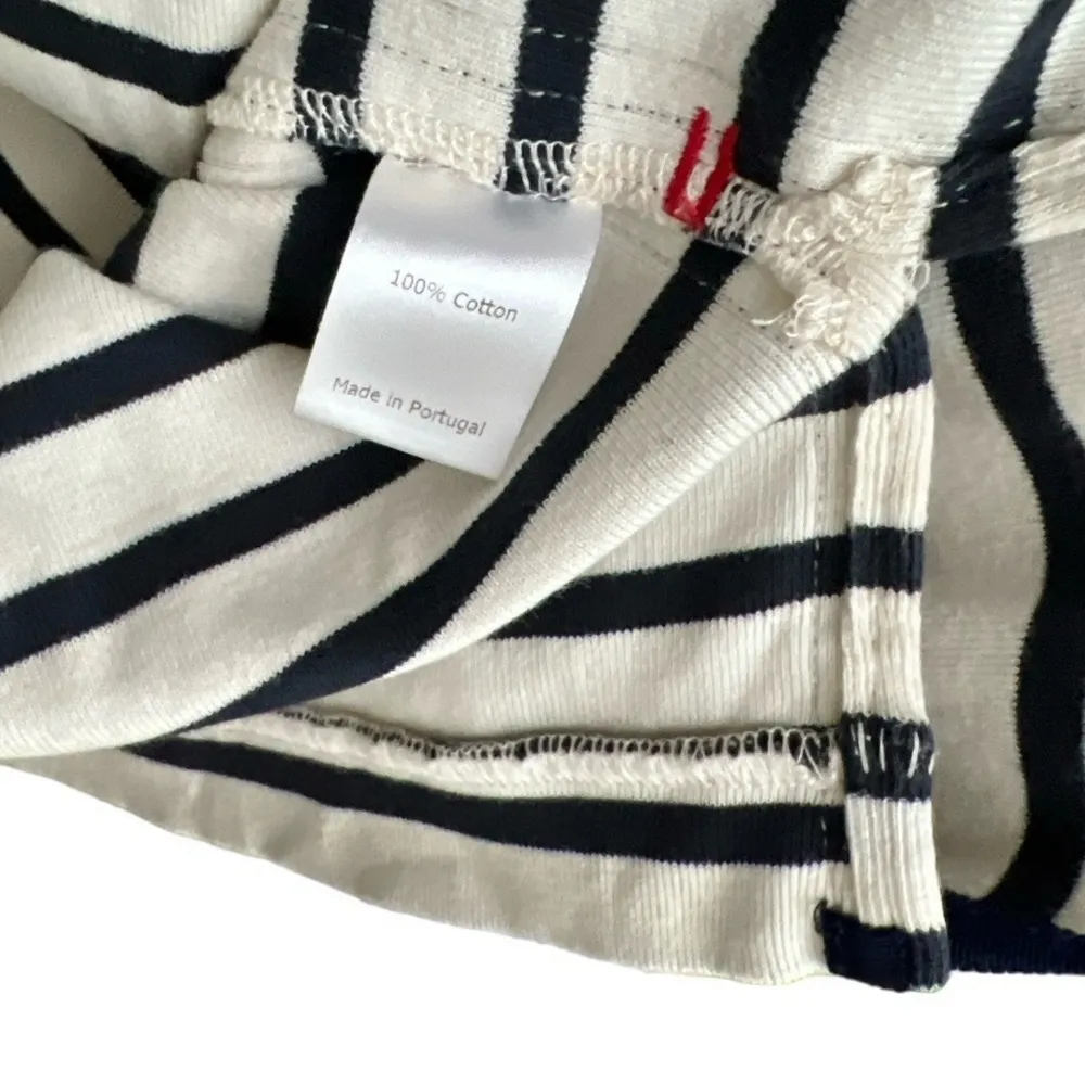 NWOT La Linge Edie Striped Cotton Knit Ivory/Navy Stripe Mini Dress - Image 5