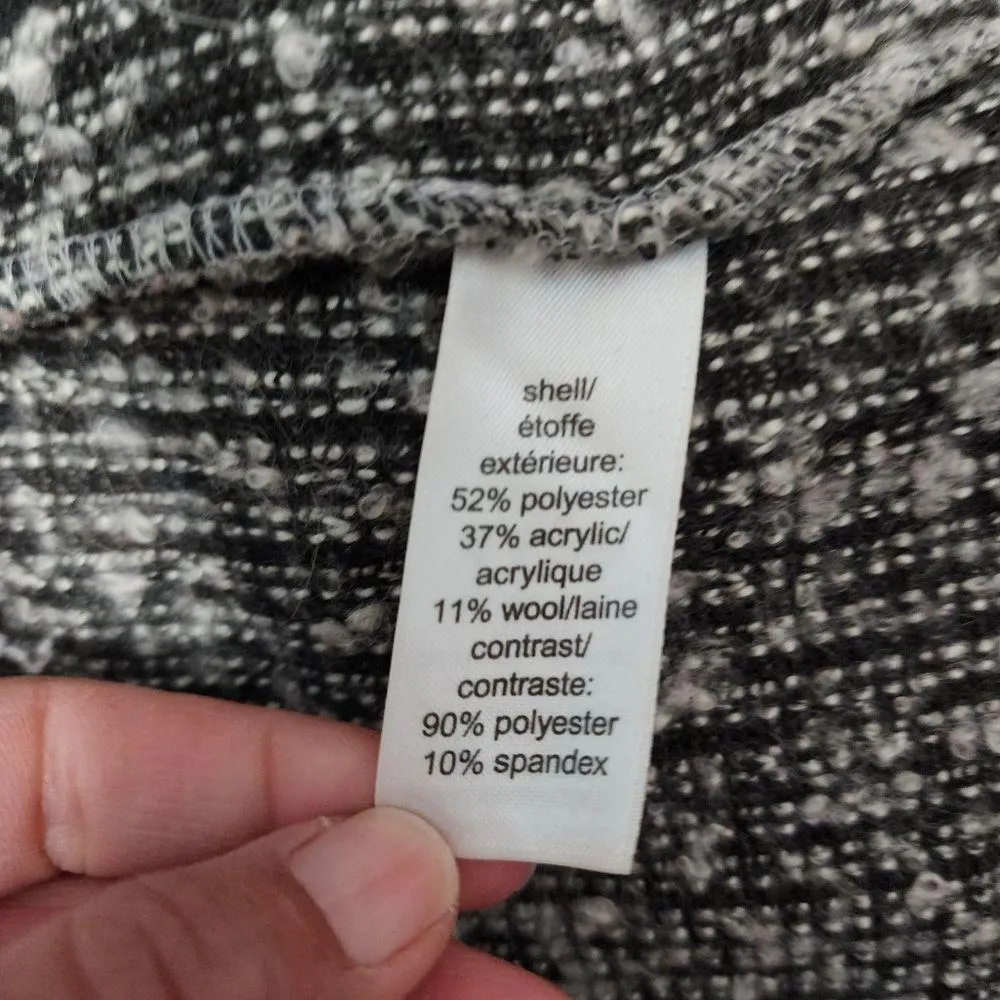 Studio Y gray textured ruched cuff wool blend sweater size large - Image 8