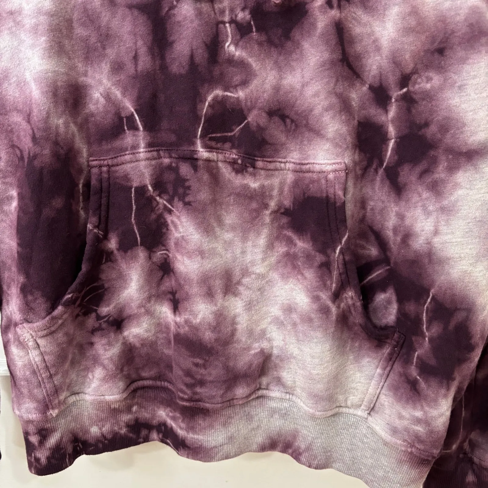 Michael Stars Tie Dye Hoodie Sweatshirt Plum Boho Hippie Festival Cozy Unisex S - Image 4