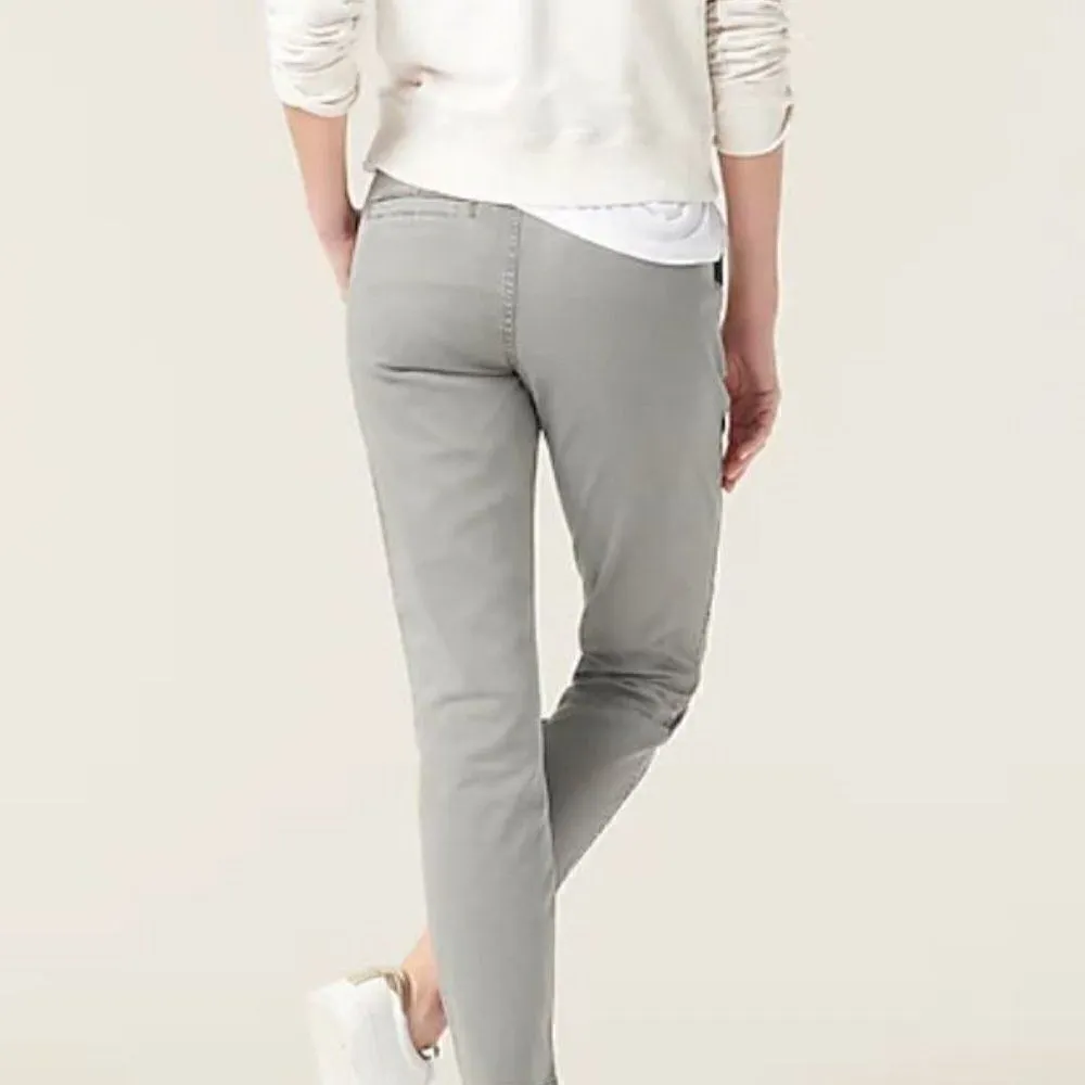 Gray Chino Flat Front Crop Pants - Image 2