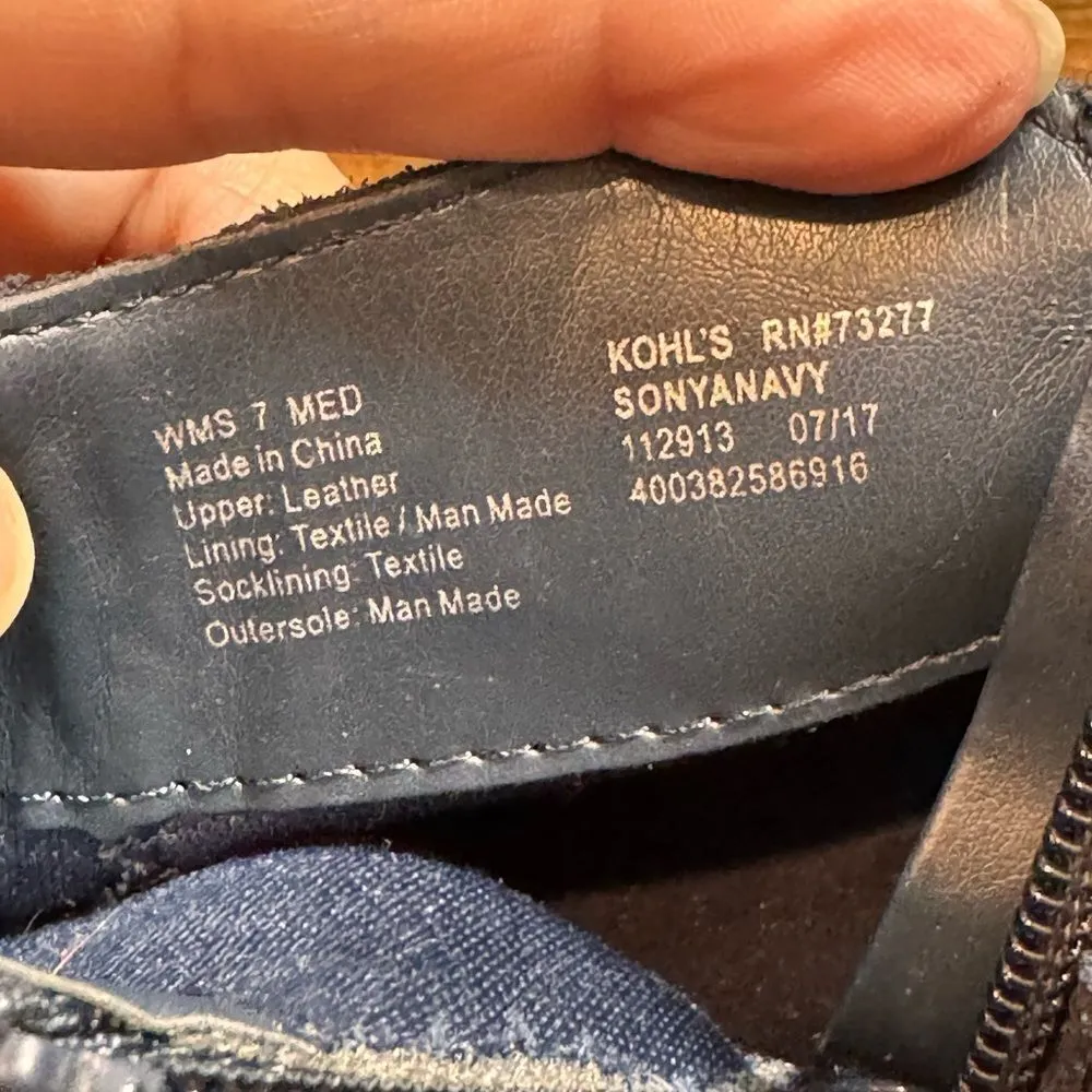 Kohls Sonoma Navy Suede booties “Sonya” size 7 - Image 9