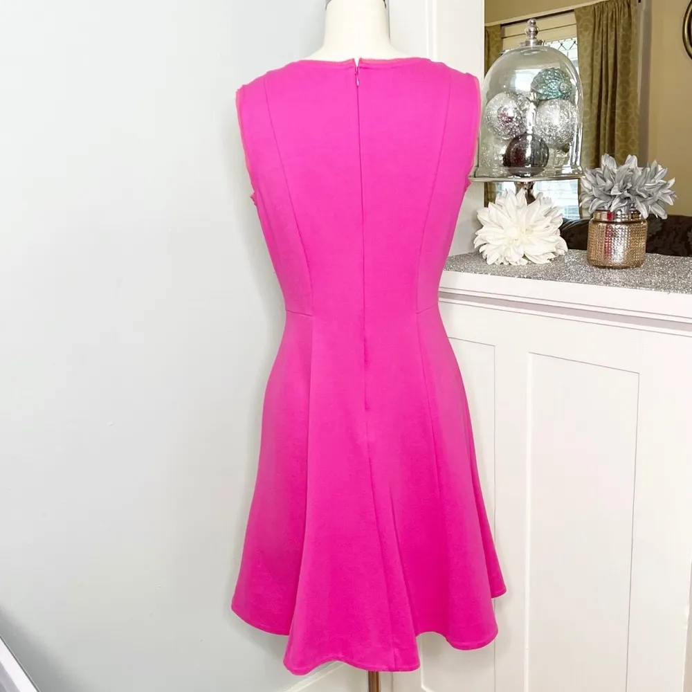 Talbots Pink Fit & Flare Party Dress Sleeveless XS 2 - Image 5