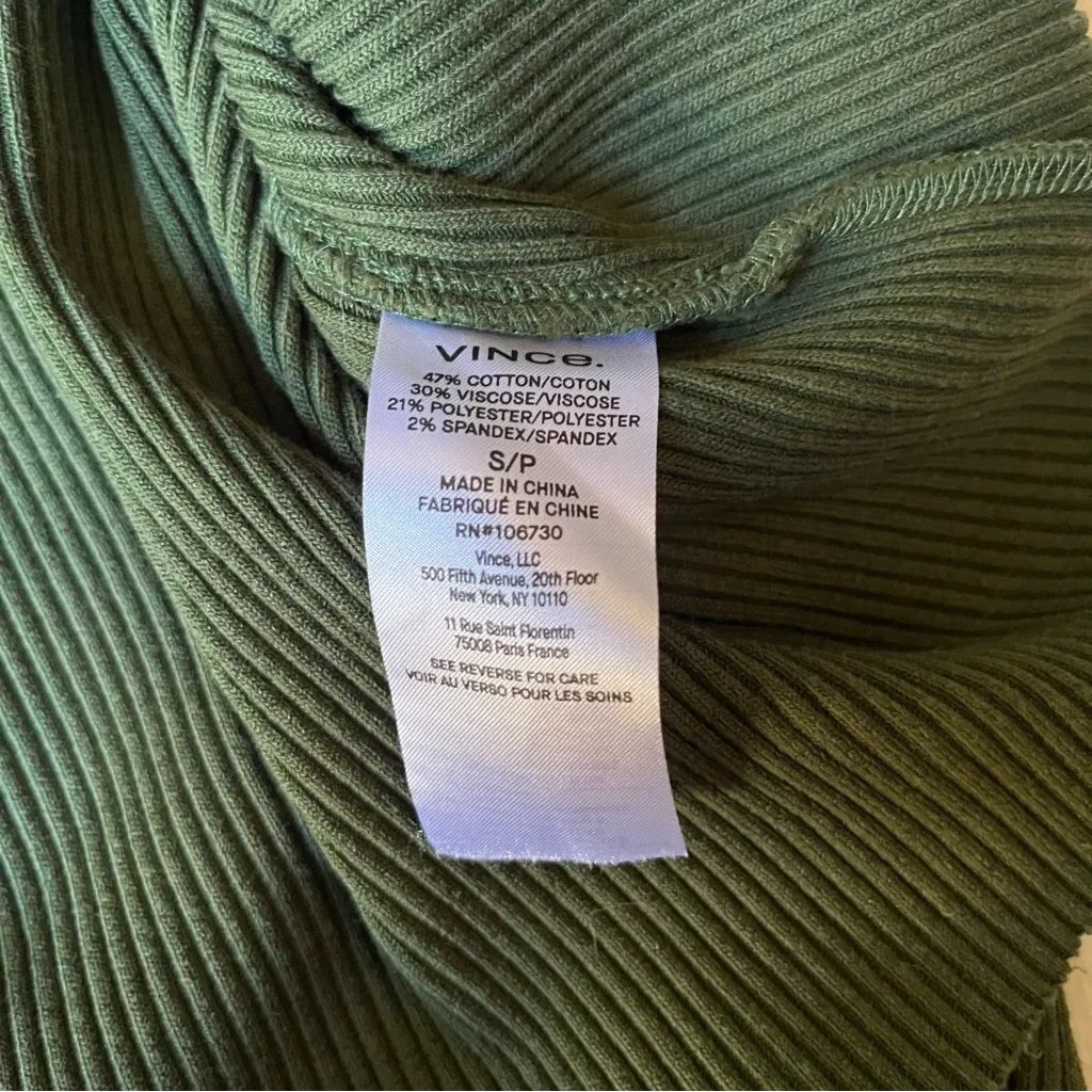 Vince Womens Green Ribbed Knit Calf Midi Skirt - Image 7