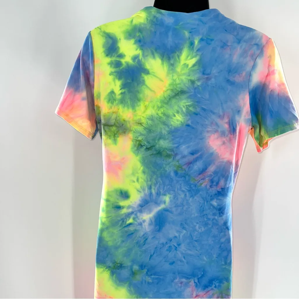 Popular 21 Vibrant Tie-Dye Midi Short Sleeve T- Shirt Dress-Size XL - Image 6