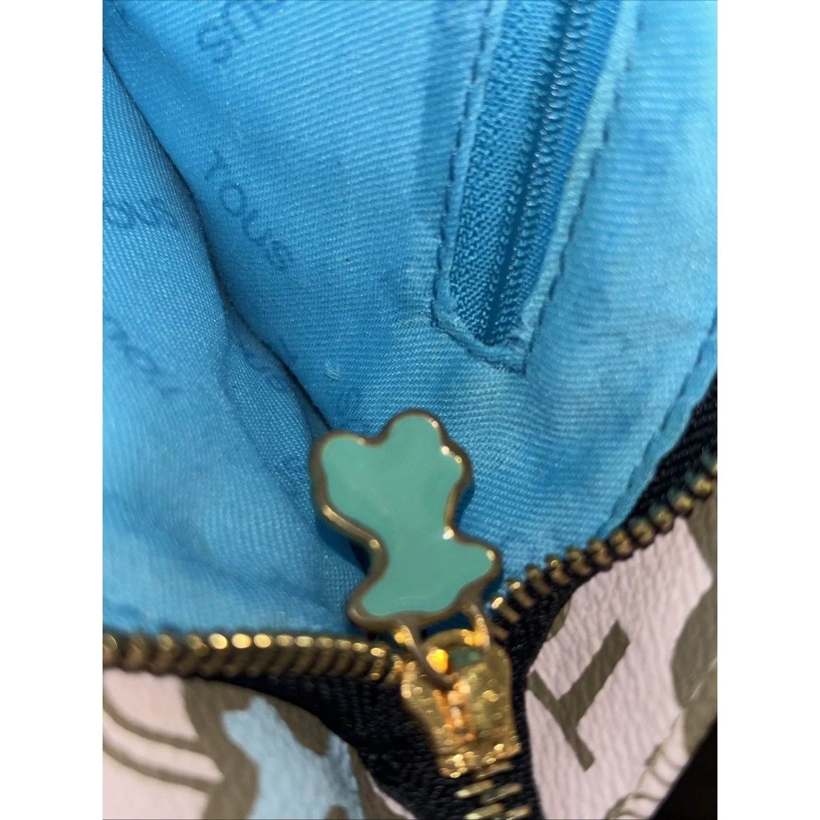 TOUS Bear Waist Bag / Shoulder Strap ? Multicolored Gold Zipper - Image 11