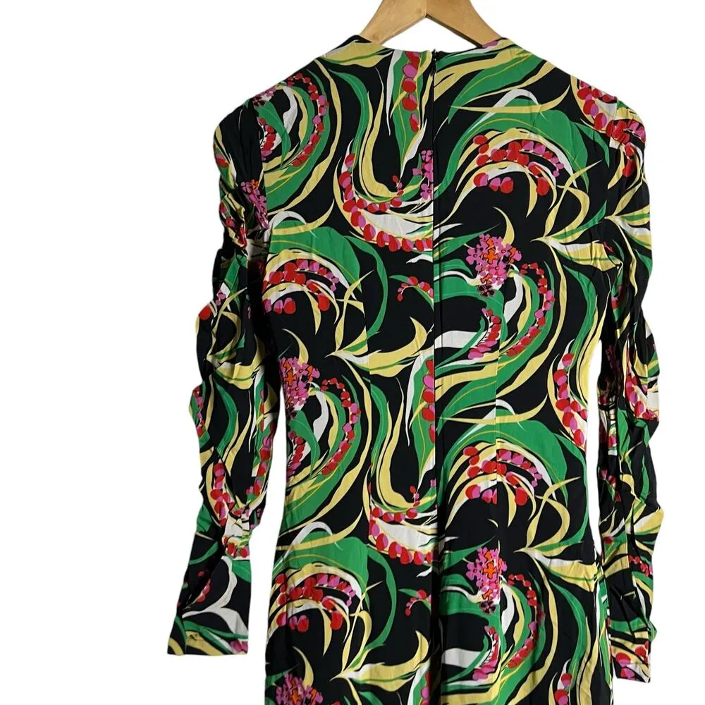 La DoubleJ Tinder Multicolor Floral Print Long Sleeve Midi Dress Size Black Size XS - Image 15