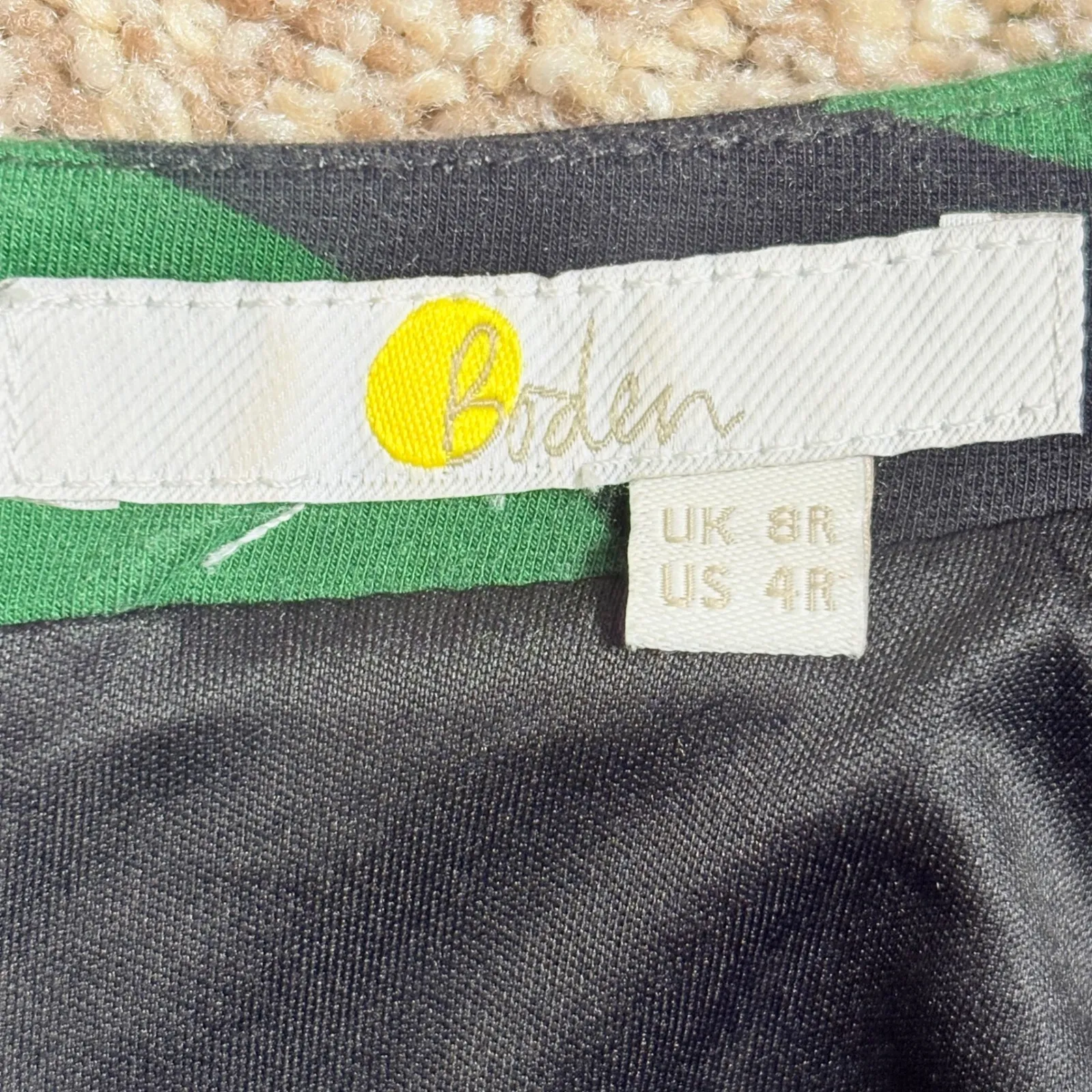 Boden Naomi Floral Jersey Long Sleeve Dress Sz 4R Feminine A Line Artsy Print Black - Image 4