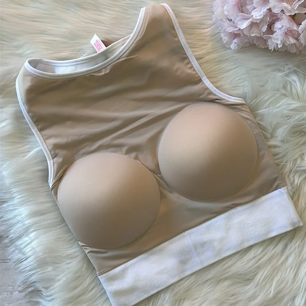 PINK BRALETTES & BRA TOPS
SEAMLESS HIGH-NECK BRA - Image 4