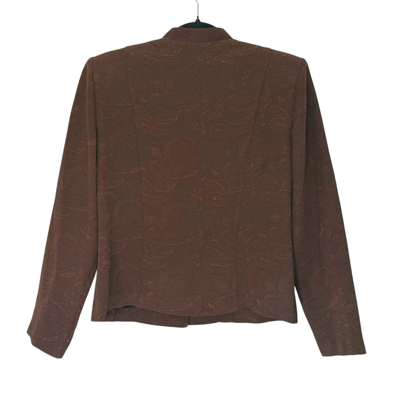 Vintage Miss Dorby 1970s Academia Paisley Blazer Size 12 Brown Tailored Classic - Image 3