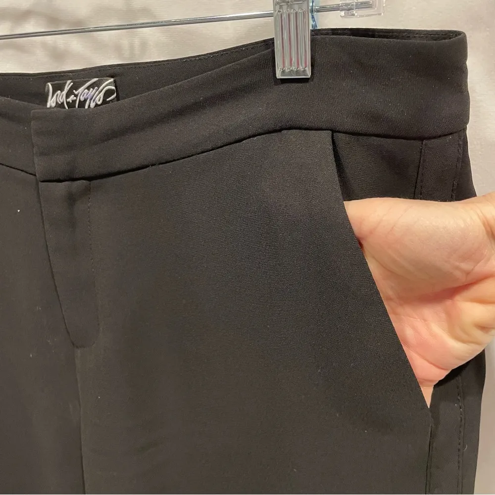 Vintage Lord & Taylor wide leg flowy luxury dressy pants black tuxedo stripe - Image 4