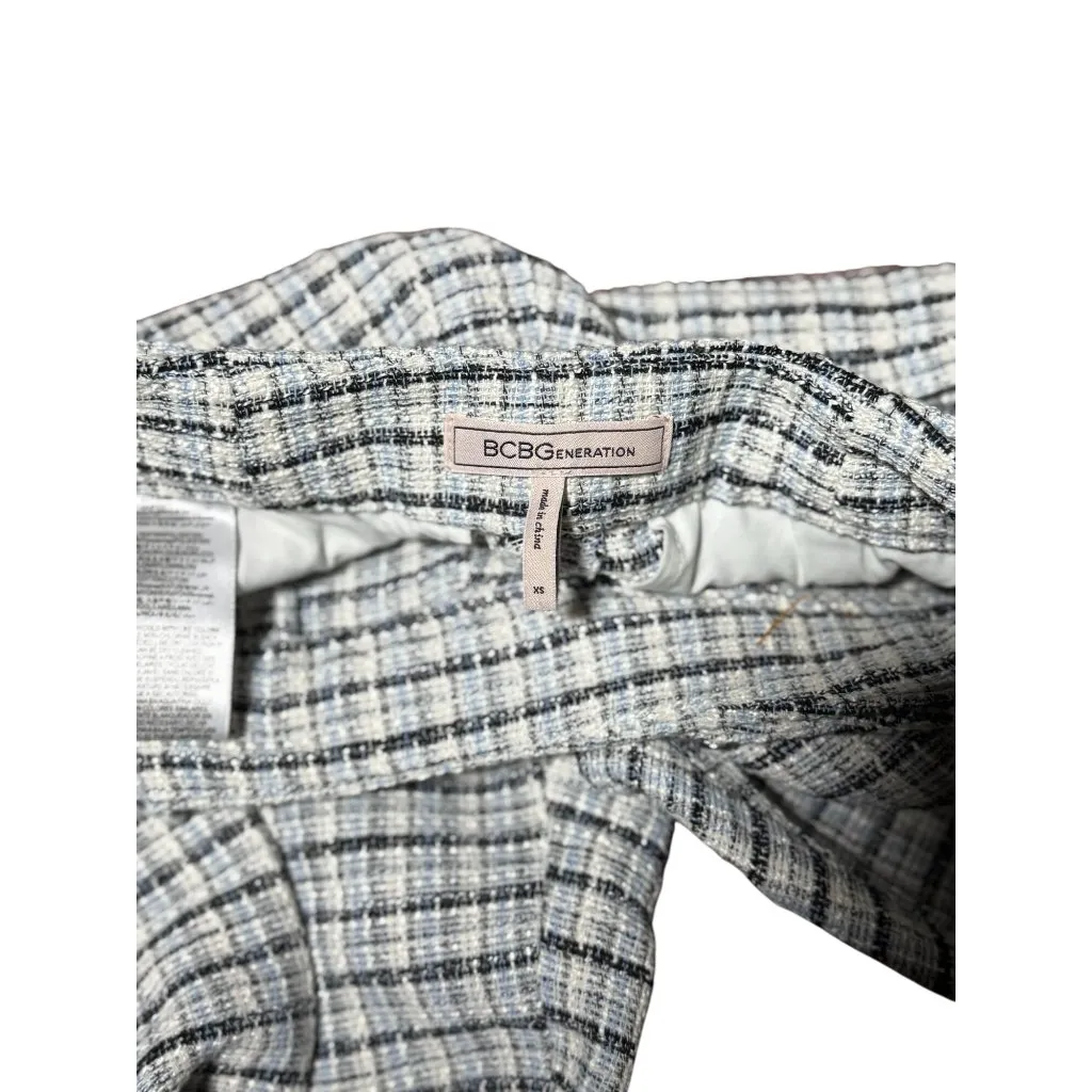 NEW BCBGeneration Womens XS Plaid Blue/Black/White Trousers Straight Dress Pants - Image 6