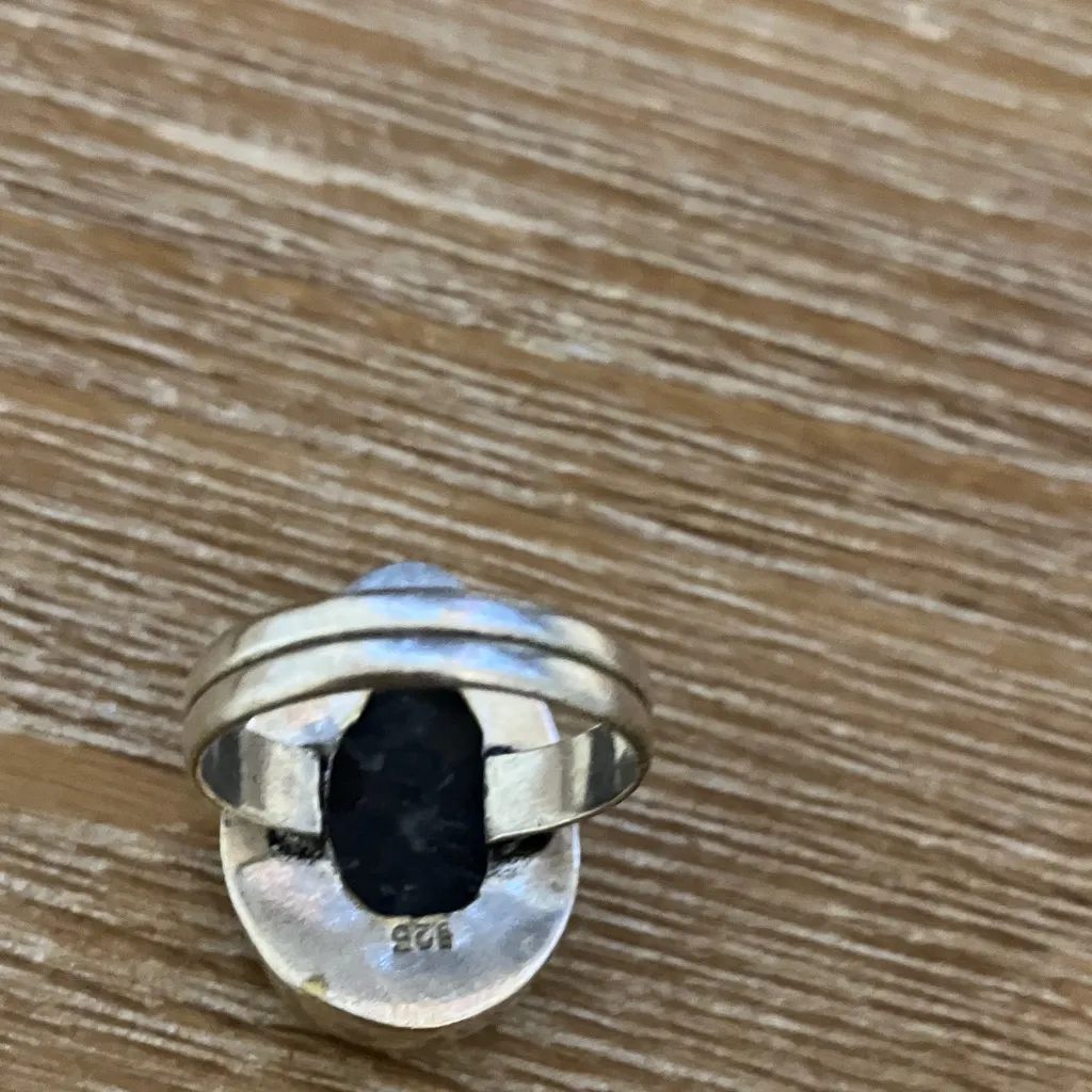 Natural pietersite gemstone Silver Teardrop Ring - Image 3