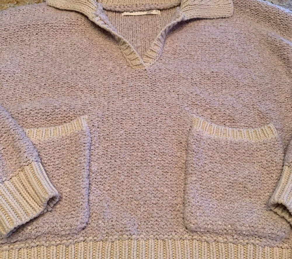 Altar'd State Sherpa Sweater Womens Small S Cream Chunky - Image 6