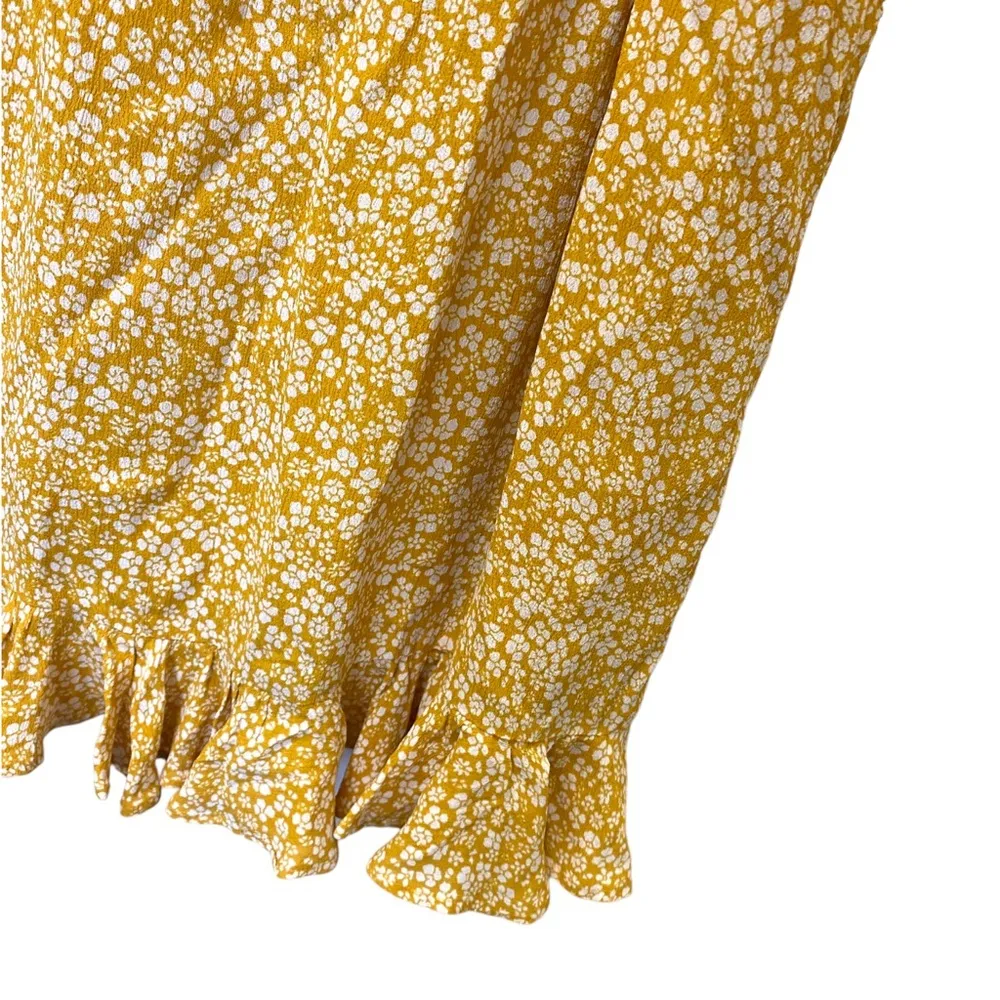 BARDOT FLORAL RUFFLE HEM MINI DRESS LARGE - Image 10