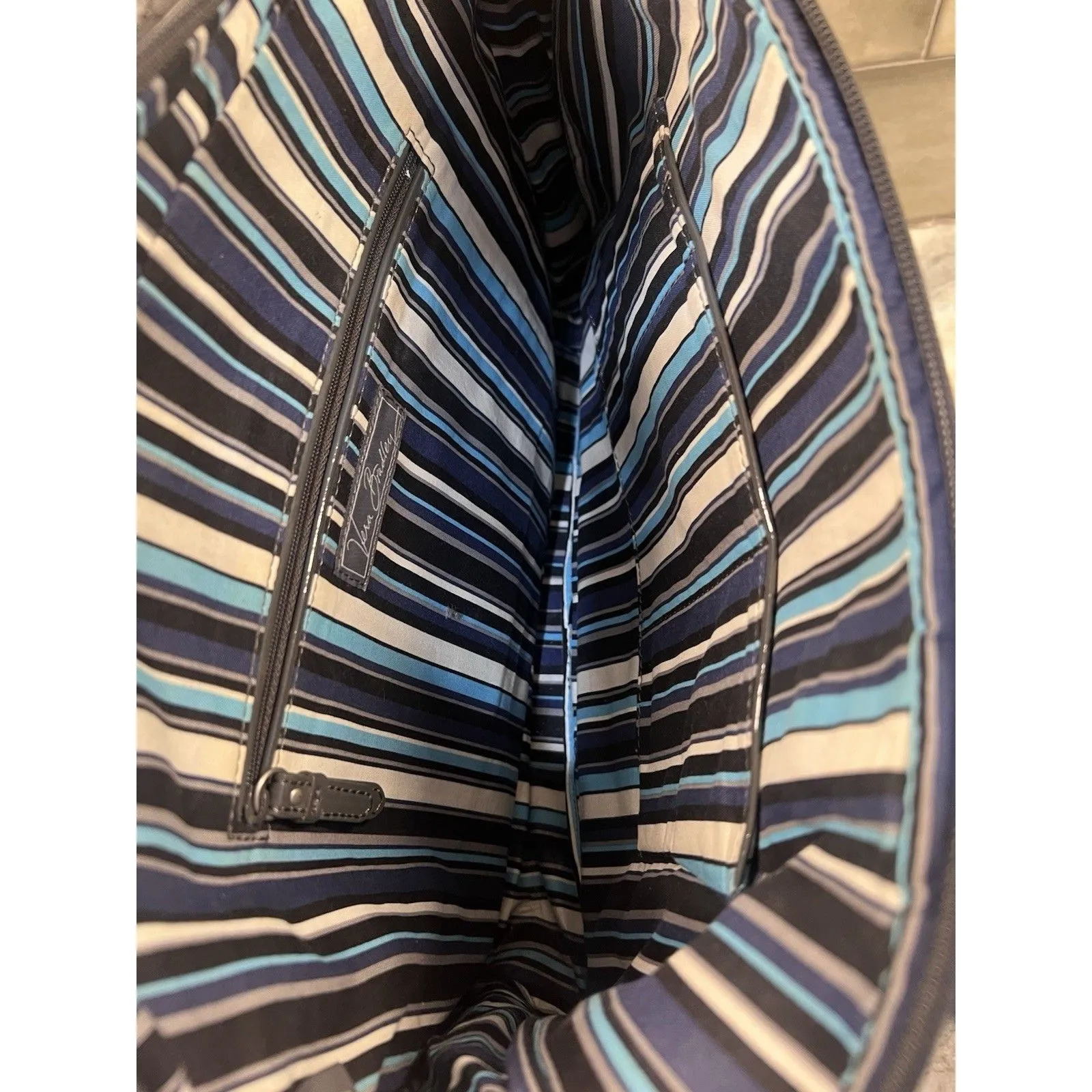 Vera Bradley Large Tote in Performance Twill Tranquil Gray Laptop Bag Womens Bag - Image 9