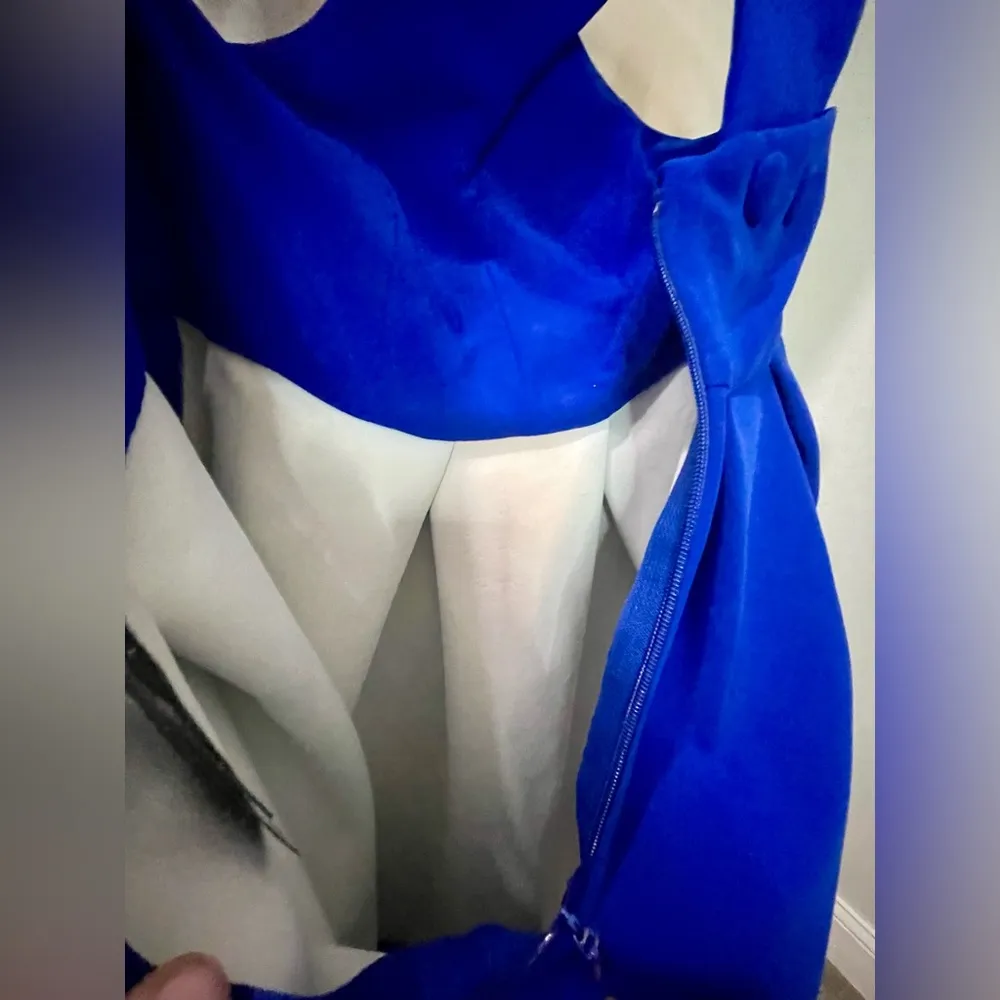 LAQ/AQ - Blue Maverick Sleeveless High Neck Fit & Flare Mini Dress | NWT - $210 - Image 15