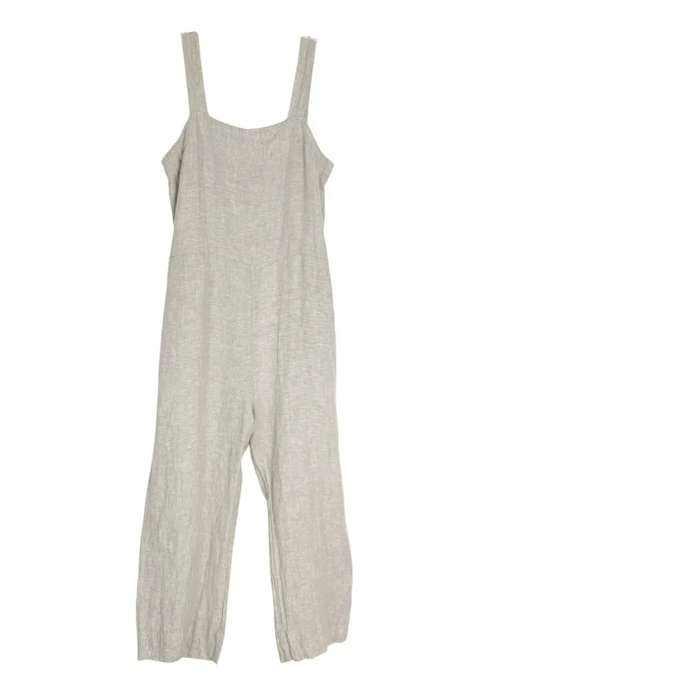 NWT Quince 100% European Linen Square Neck Jumpsuit Beige Size M - Image 4