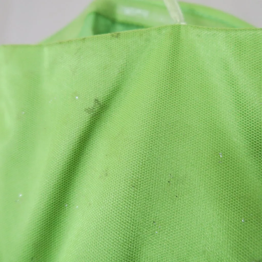 Vintage Y2K MXI Lime Green Glittery Star Strapless Tulle Dress - Image 10