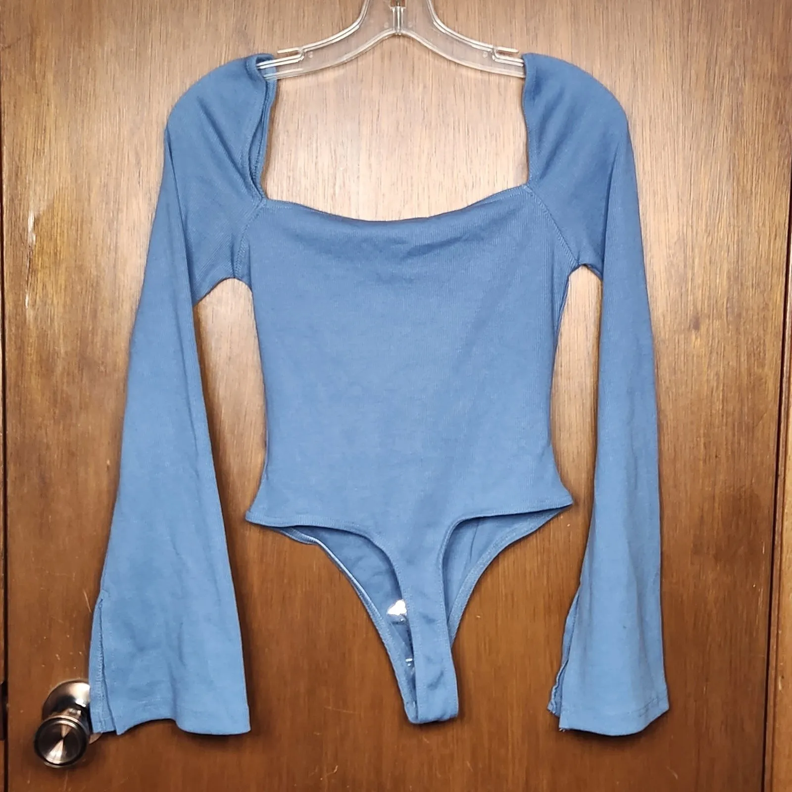 NWT Missguided Woman’s Rib Milkmaid Blue Bodysuit Size 4 - Image 7