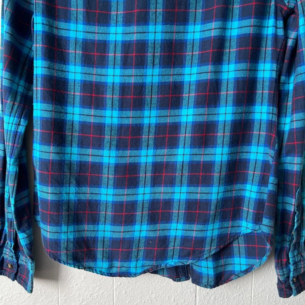 Hollister Shirt Womens Small Y2K Cotton Plaid Flannel Western Rodeo Cowgirl - Image 8
