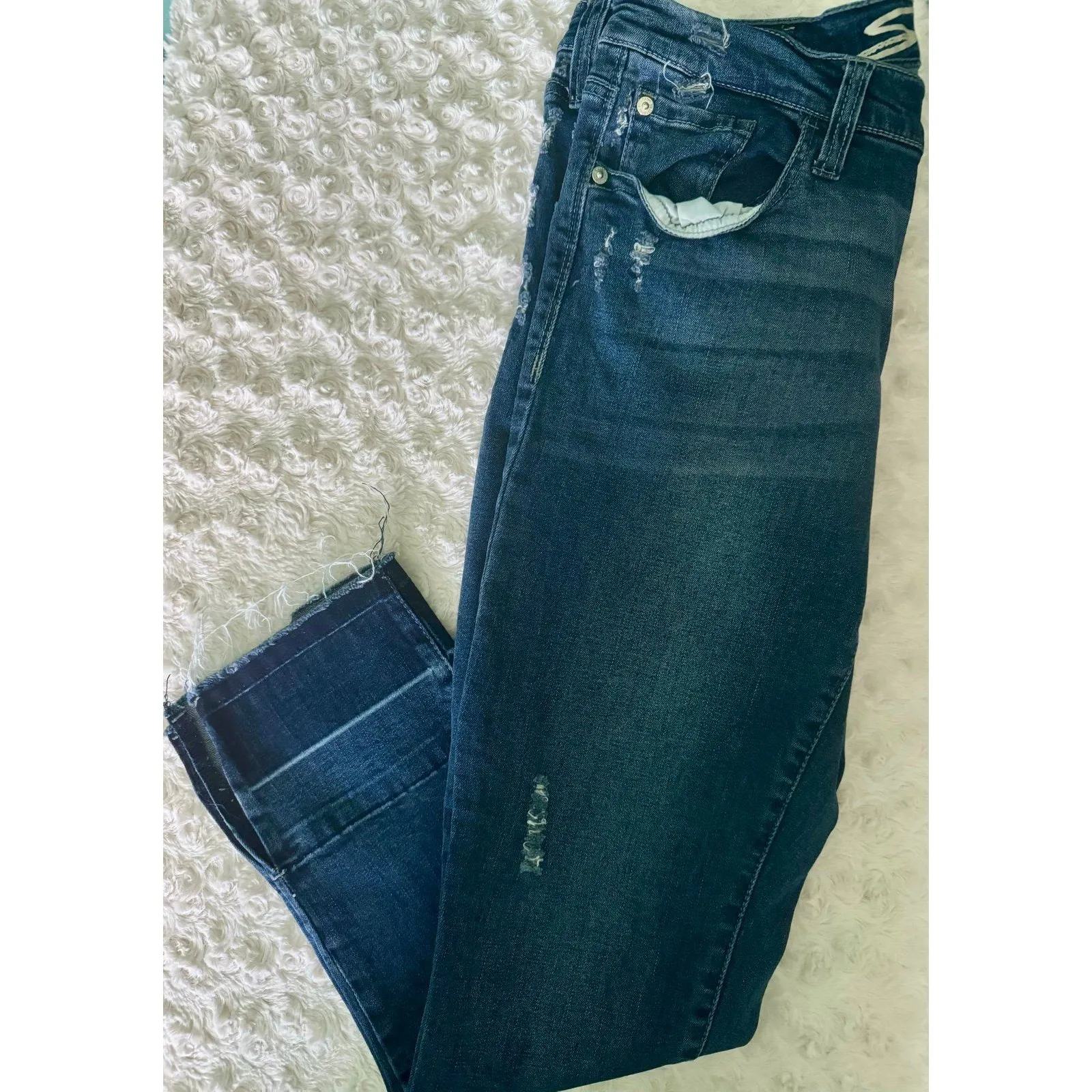 Seven 7 ankle jeans Skinny Easy Fit sz 10 raw hem - Image 6