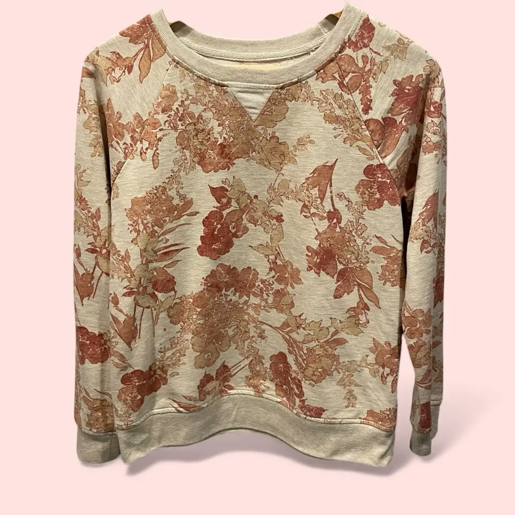Studio Works Cute soft oatmeal pumpkin leaves print sweatshirt  - Image 3