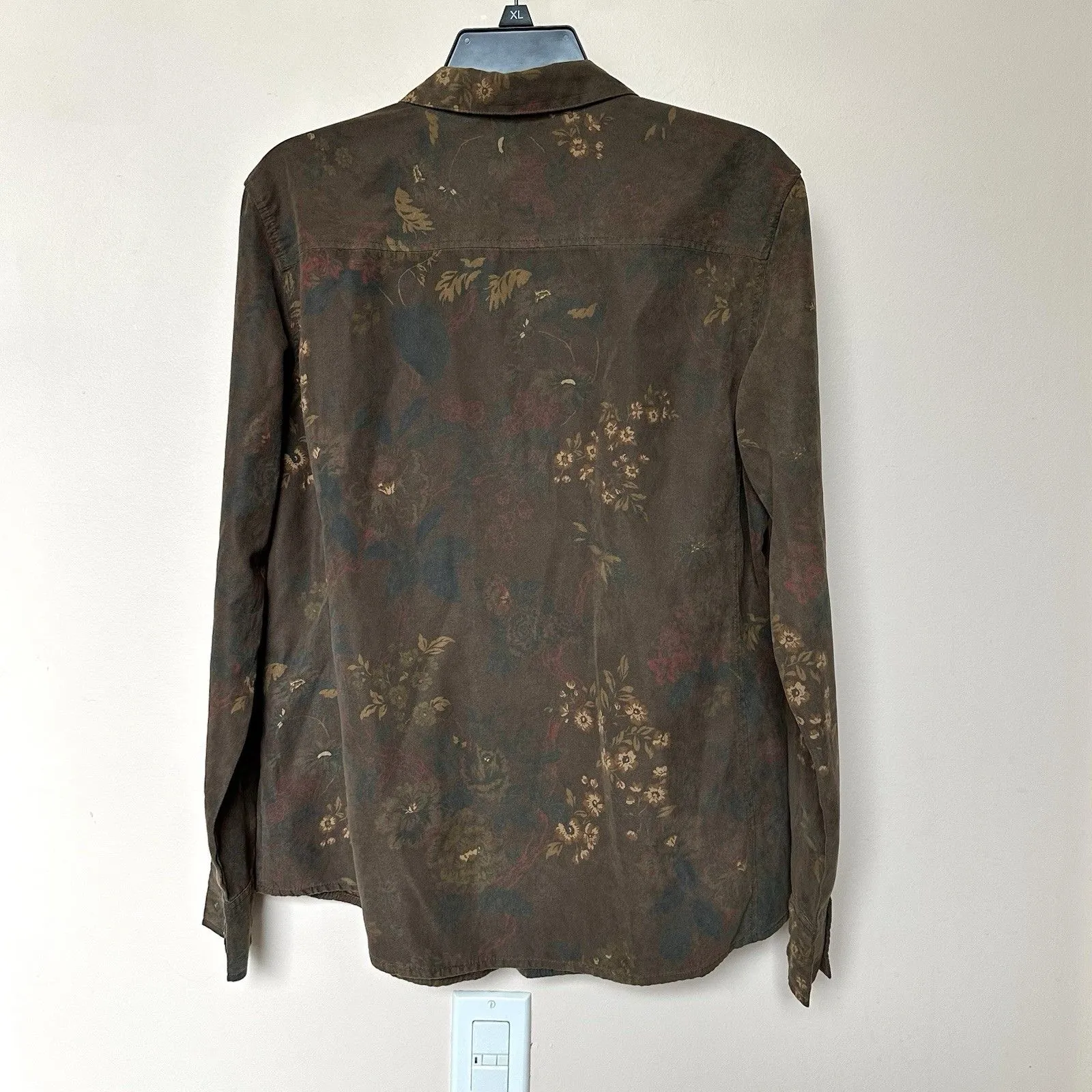 Natural Reflections Shirt Women’s Xl Floral Button Up Long Sleeve Bittersweet - Image 3