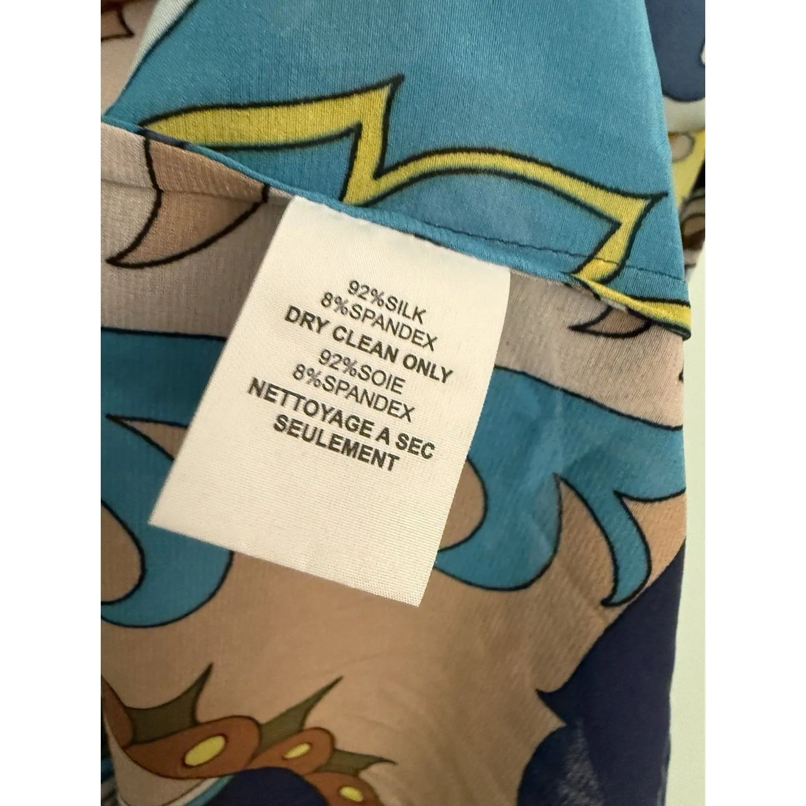 TRINA TURK WOMEN'S SZ S‎ PAISLEY 100% SILK 3/4 SLEEVE BOHO COASTAL RESORT BLOUSE - Image 5