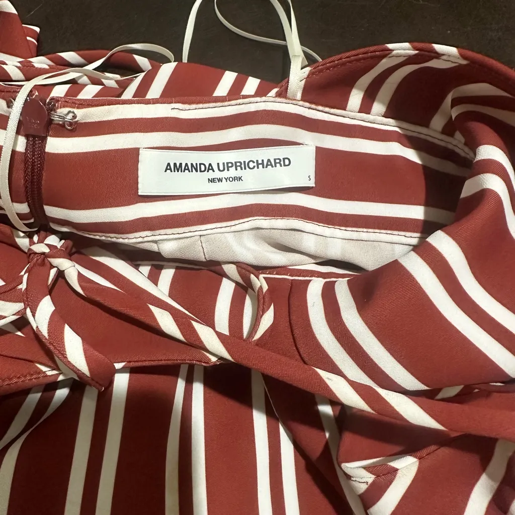 Amanda Uprichard Striped Halter Wide Leg Jumpsuit Sz S ASO Juliette Porter - Image 9